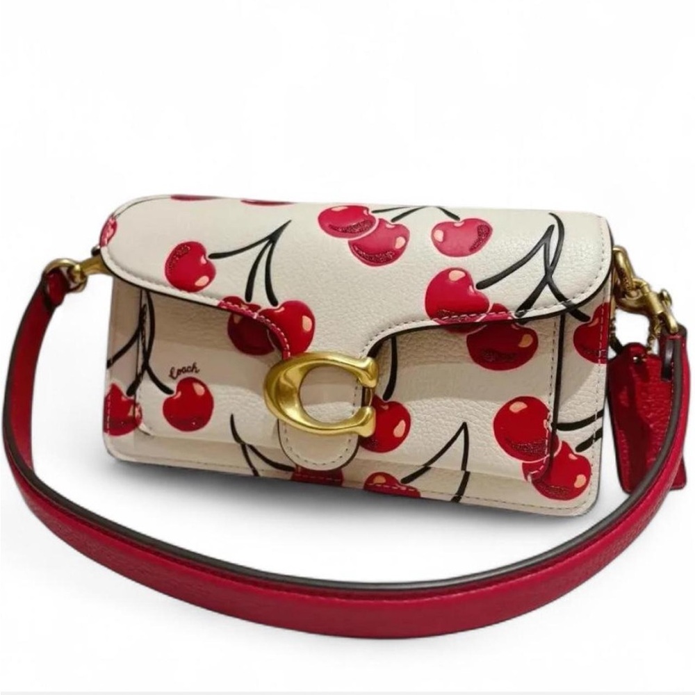 Coach Tabby 20 Shoulder Bag- White/Cherry Print